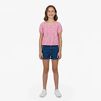 BCG Girls' Puff Sleeve Cinched T-shirt Dress