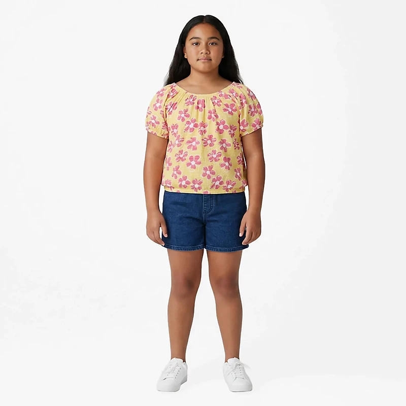 BCG Girls' Puff Sleeve Cinched T-shirt Dress