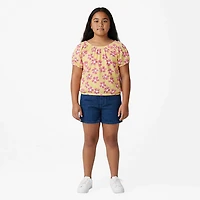 BCG Girls' Puff Sleeve Cinched T-shirt Dress