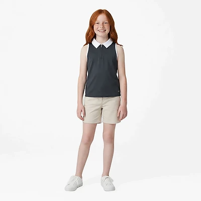 BCG Girls' Tennis Swing 1/4 Zip Sleeveless Polo Shirt