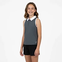 BCG Girls' Tennis Swing 1/4 Zip Sleeveless Polo Shirt