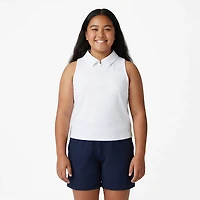 BCG Girls' Tennis Swing 1/4 Zip Sleeveless Polo Shirt