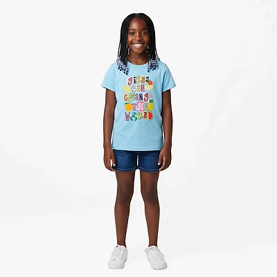 BCG Girls' Lifestyle Cotton Funky World T-shirt