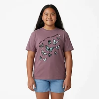 BCG Girls' Lifestyle Cotton Boxy Floating Butterfly Tee