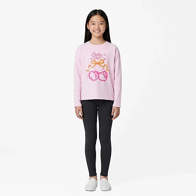 BCG Girls' Drop Shoulder Long Sleeve Graphic T-shirt