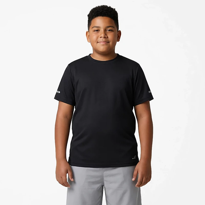 BCG Boys' Run Grid Mesh Spring Short Sleeve T-shirt
