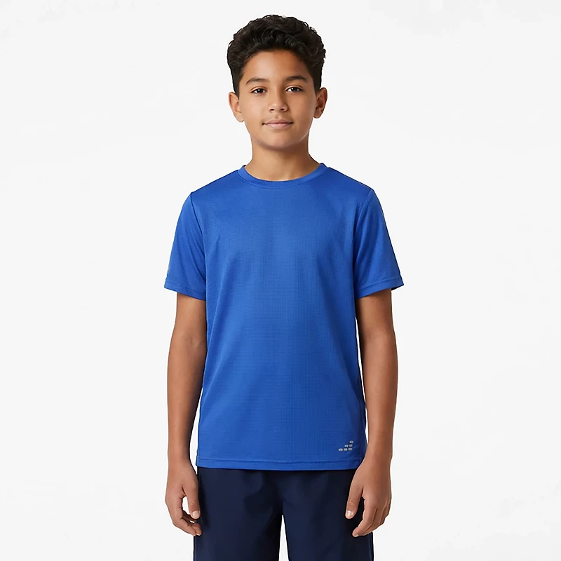 BCG Boys' Run Grid Mesh Spring Short Sleeve T-shirt