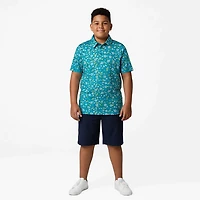 BCG Boys' Golf Tropical Print Polo Shirt