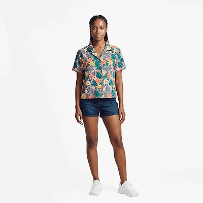 O'Rageous Juniors' Resort Printed Short Sleeve Cover Up Shirt