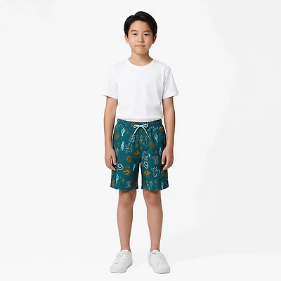 O'Rageous Boys' Western Printed Volley Lined Swim Shorts