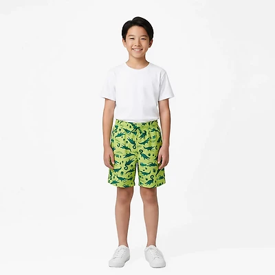 O'Rageous Boys' Croc Printed Volley Lined Swim Shorts