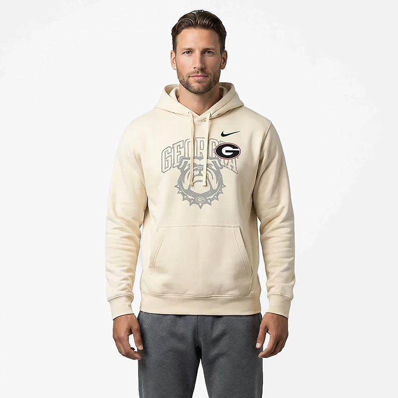 Nike Men's Georgia Primary Logo Natural Club Fleece Hoodie