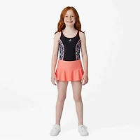 Gerry Girls' Field of Dreams Print Side 1-Piece Ruffle Skirt Swim Set