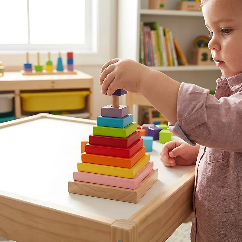 Toysmith Cubika Wooden Pyramid Stacker