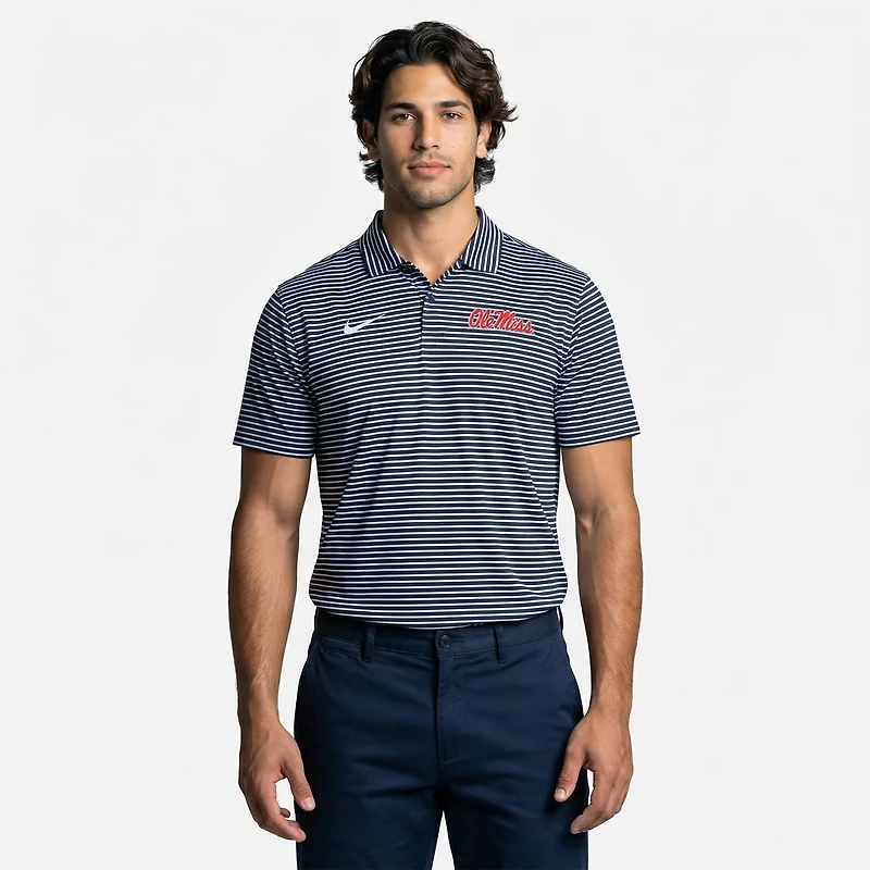Nike Men's University of Mississippi Dri-FIT Stripe Tour Polo Shirt