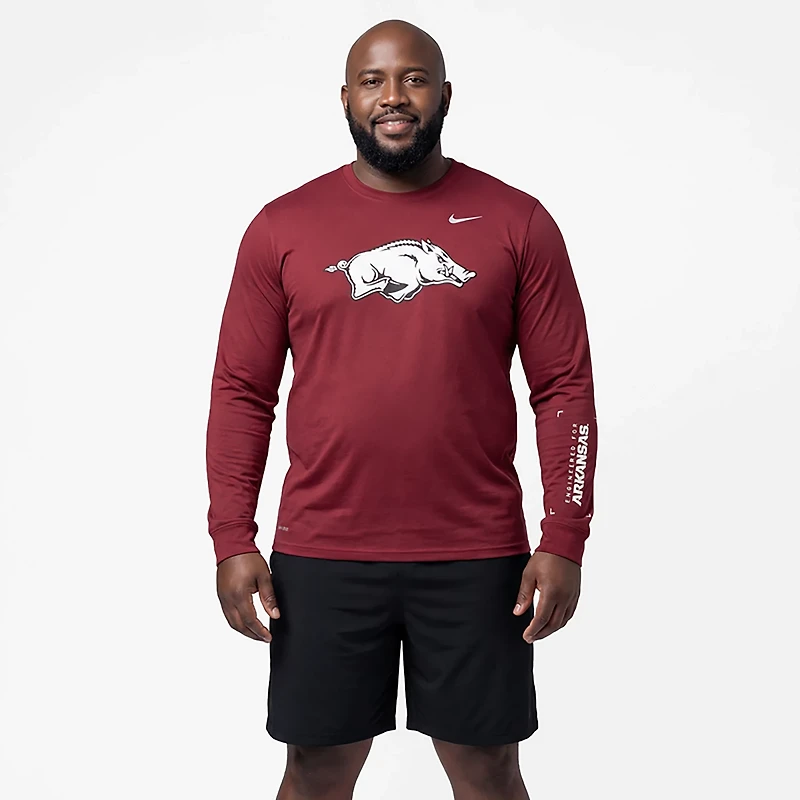 Nike Men's University of Arkansas Mascot Legend Practice Long Sleeve Graphic T-shirt