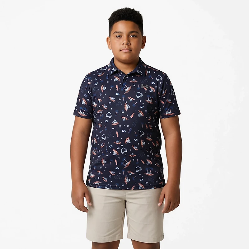 Under Armour Boys' Matchplay Print Polo Shirt