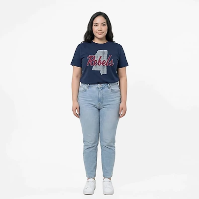 WILDCAT RETRO Women's Ole Miss State Script Meet and Greet T-shirt