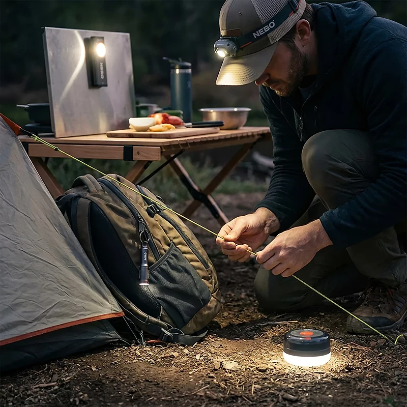 NEBO Prep Lite Value Kit: Headlamp with Puck Light, Work Light, and Keychain