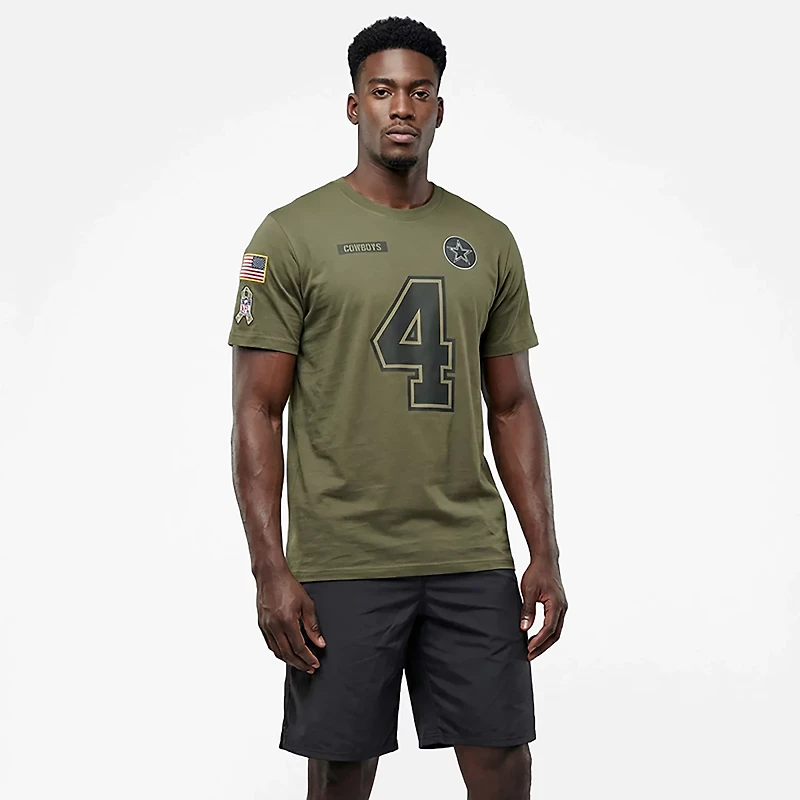Nike Men's Dallas Cowboys Dak Prescott Salute To Service Player Name & Number Short Sleeve T-shirt