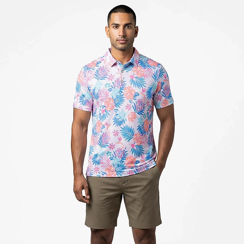 Chubbies Men's The Tropic Like It's Hot Performance Polo Shirt