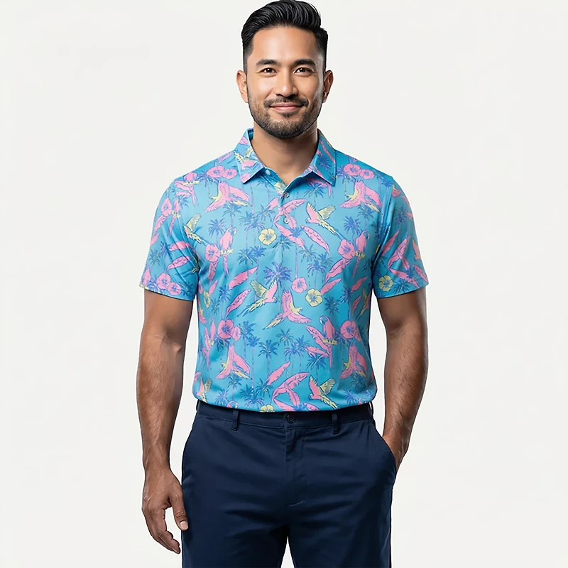 Chubbies Men's The Flock Party Performance Polo Shirt