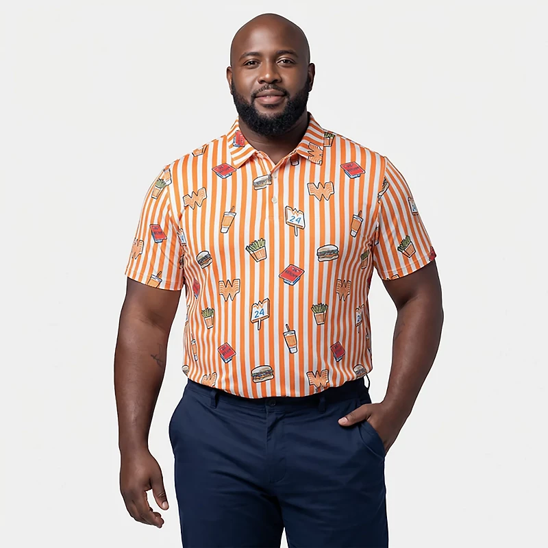 Chubbies Men's The Whataburger Comic Stripe Performance Polo Shirt