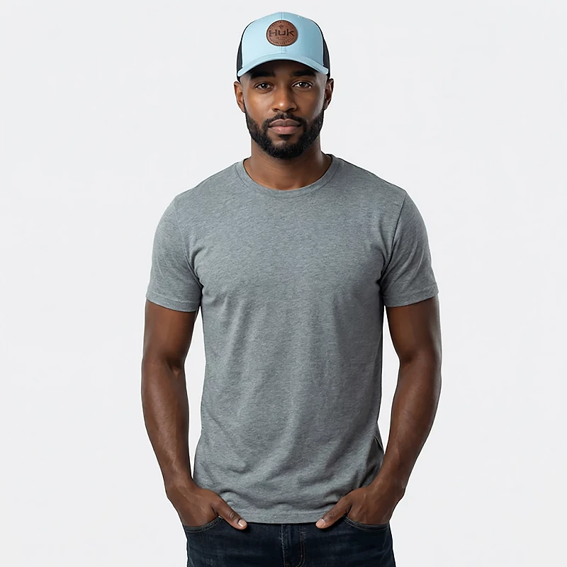 Huk Men's Leath Patch Trucker Cap