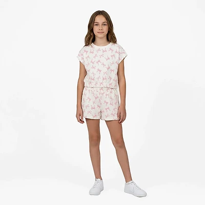 BCG Girls' 4-6X Box Toss Terry Top and Shorts Set