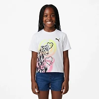 PUMA Girls’ 4-6X Airbrushed Cotton Jersey Fashion T-shirt