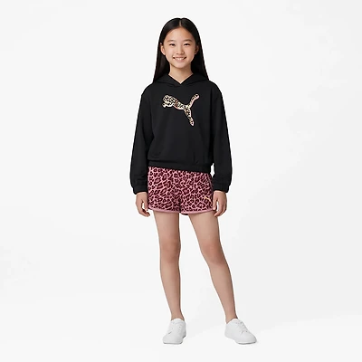 PUMA Girls’ 4-6X Poly Fleece Hoodie & Tricot Short Set