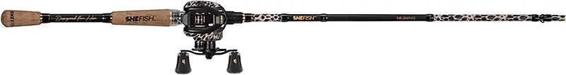 SheFish Fashion Elite 7 ft MH Leopard Pink Baitcast Combo