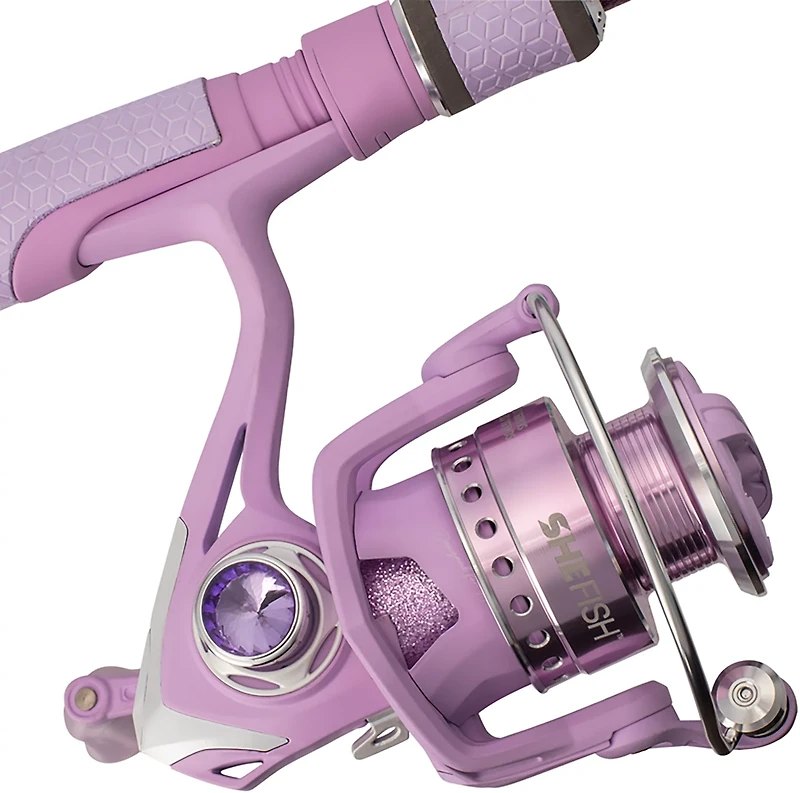 SheFish Sparkle Elite 6 ft 6 in M Lavender Spinning Combo
