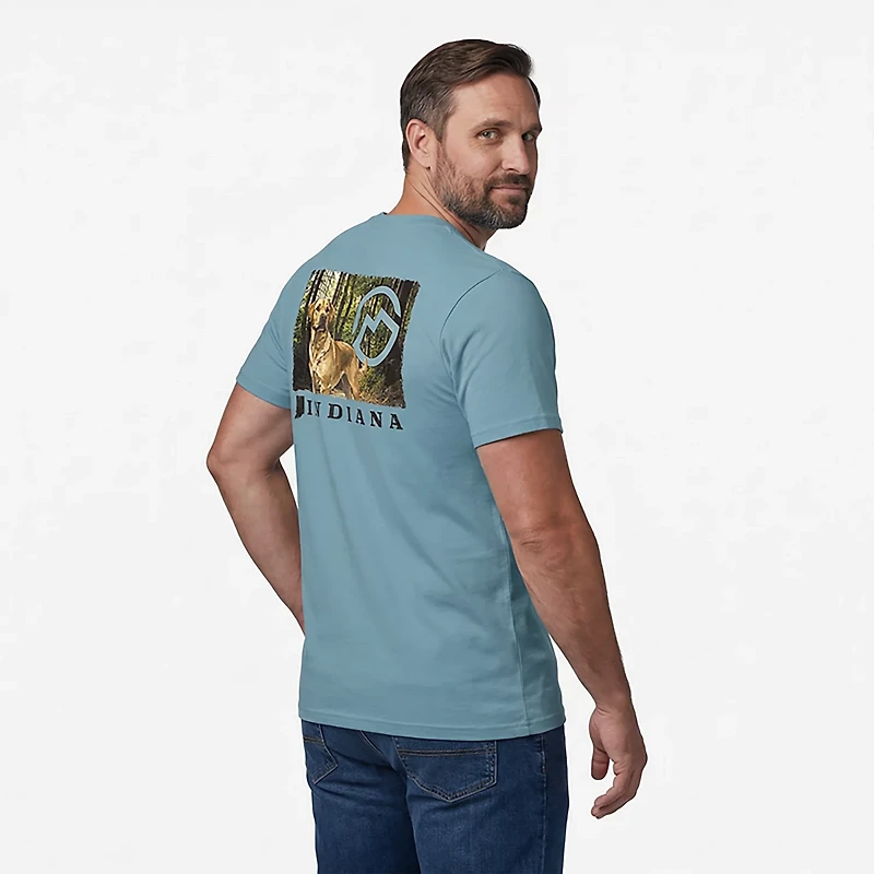 Magellan Outdoors Men's Indiana Dog Follow Me State Graphic T-shirt