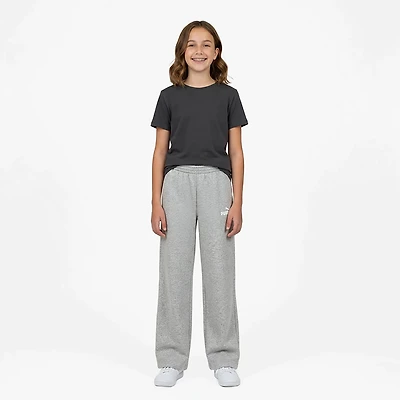 PUMA Girls' 4-6X Essential Basics Spun Poly Fleece Wide Leg Pants