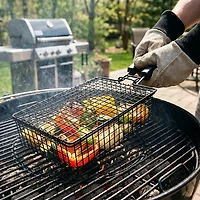 Mr. Bar-B-Q Grill/Flip Basket With Removable Handle