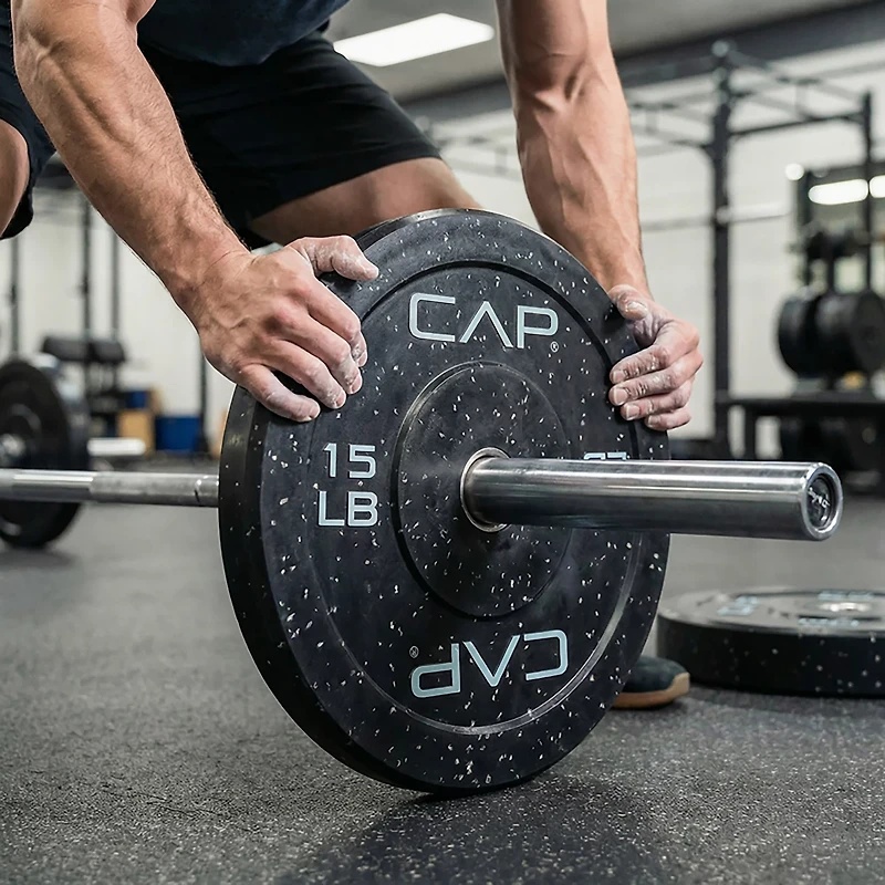 CAP Barbell 30 lb Olympic Speckled Bumper Plates Pair