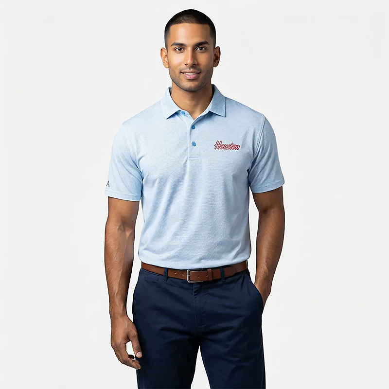 Antigua Men's Houston Cougars School Script Pave Polo Shirt