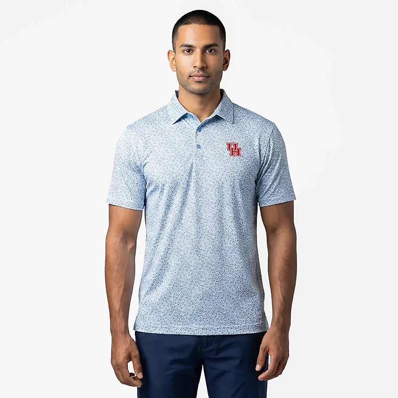 Antigua Men's Houston Cougars Primary Logo Field Ditsy Polo Shirt