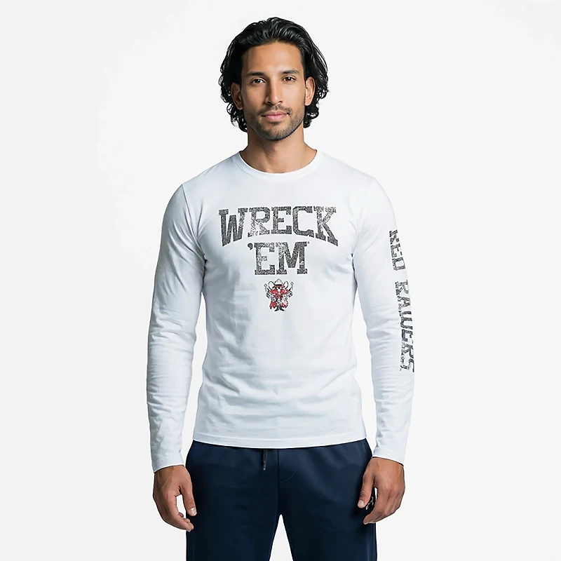 The Victory Men's Texas Tech University Wreck Em Arch Sleeve 2 Hit Long Graphic T-shirt