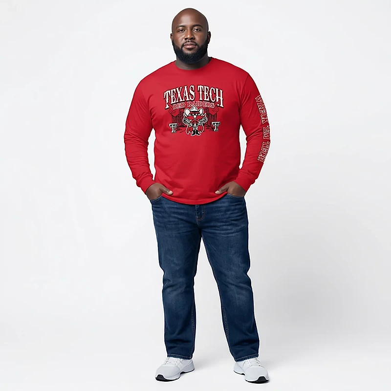 The Victory Men's Texas Tech University School Arch Mascot Sleeve 2 Hit Long Graphic T-shirt
