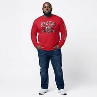 The Victory Men's Texas Tech University School Arch Mascot Sleeve 2 Hit Long Graphic T-shirt