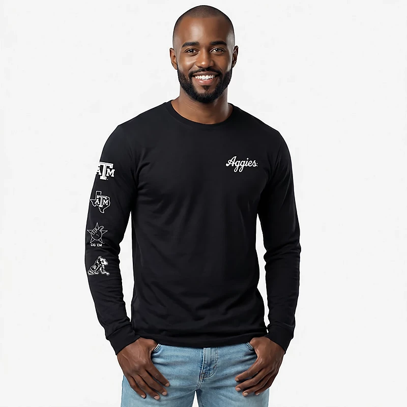 The Victory Men's Texas A&M University School Script Sleeve 2 Hit Long Graphic T-shirt