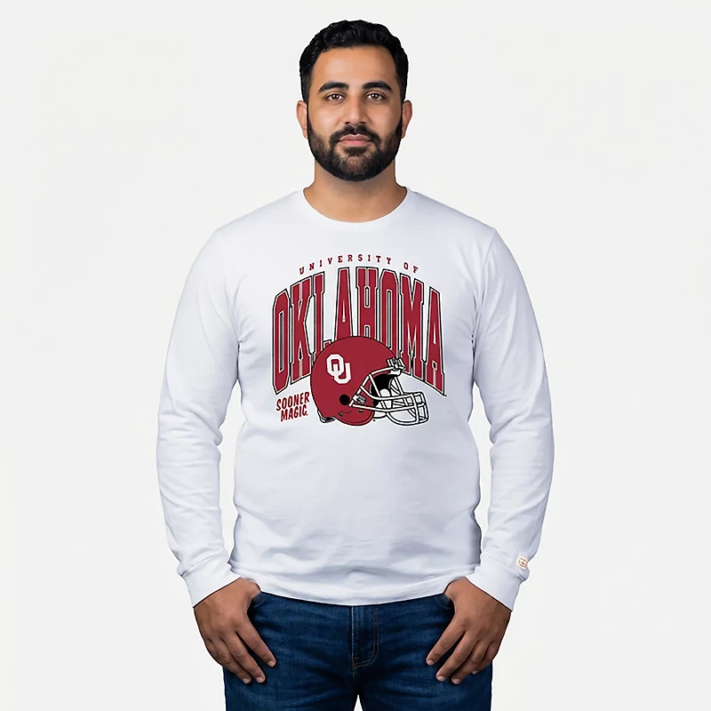 Homefield Men's Oklahoma Sooners Retro Football Helmet Long Sleeve T-shirt