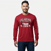 WILDCAT RETRO Men's Oklahoma Sooners School Arch Wagon Sleeve 2 Hit Long T-shirt
