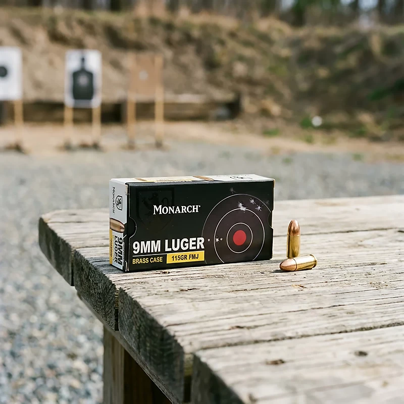 Monarch 9mm Luger FMJ 115 GR Brass Case - 50 Rounds
