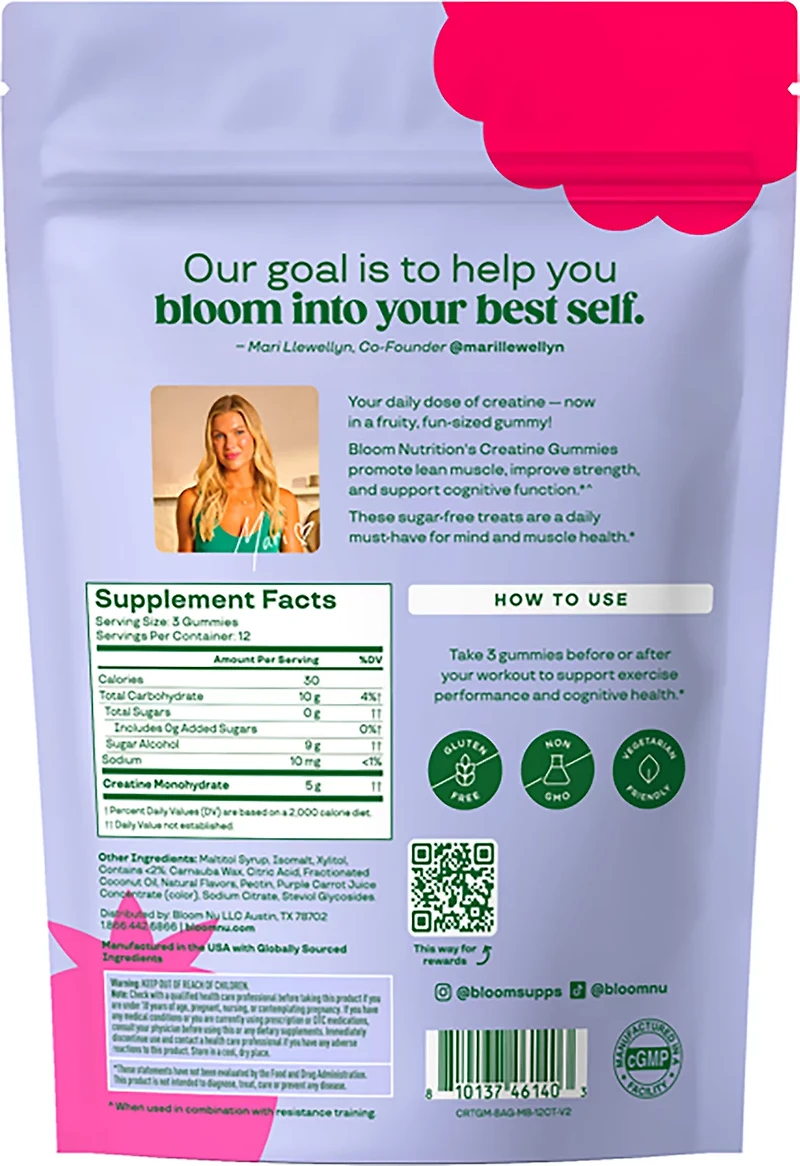 Bloom Nutrition Creatine Gummies - 36 ct