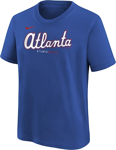 Nike Youth Atlanta Braves City Connect Wordmark Short Sleeve T-shirt