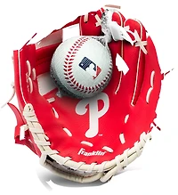Franklin Sports Kids' MLB Philadelphia Phillies 9.5 in T-Ball Glove and Ball Set