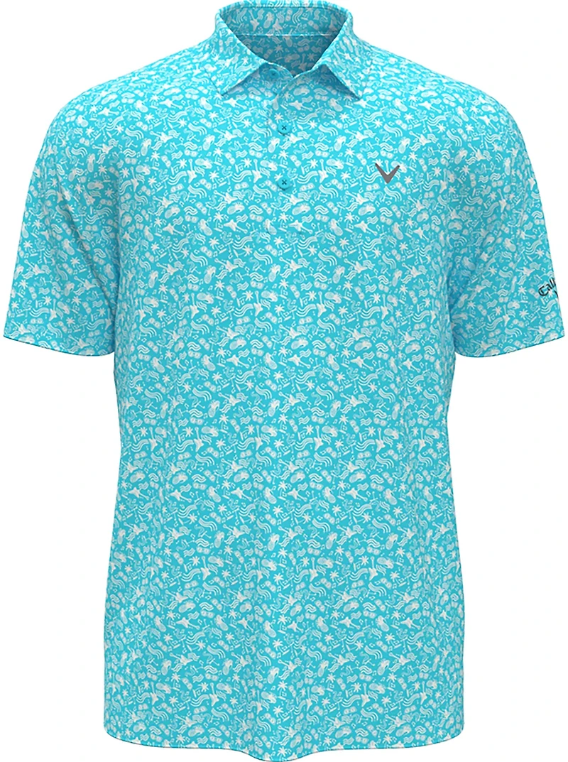 Callaway Boys' Tropical Music Allover Print Polo Shirt